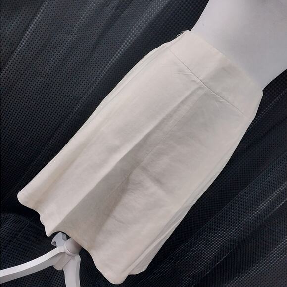 LIZ! FABULOUSLY LUXE CREAM LINEN BLEND FLARED/FULL SKIRT, LINED! SZ 12 - Picture 9 of 9